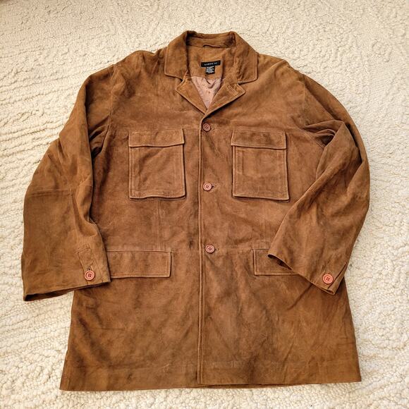 Suede Leather jacket Soft high quality sz xl Men's - Picture 1 of 4